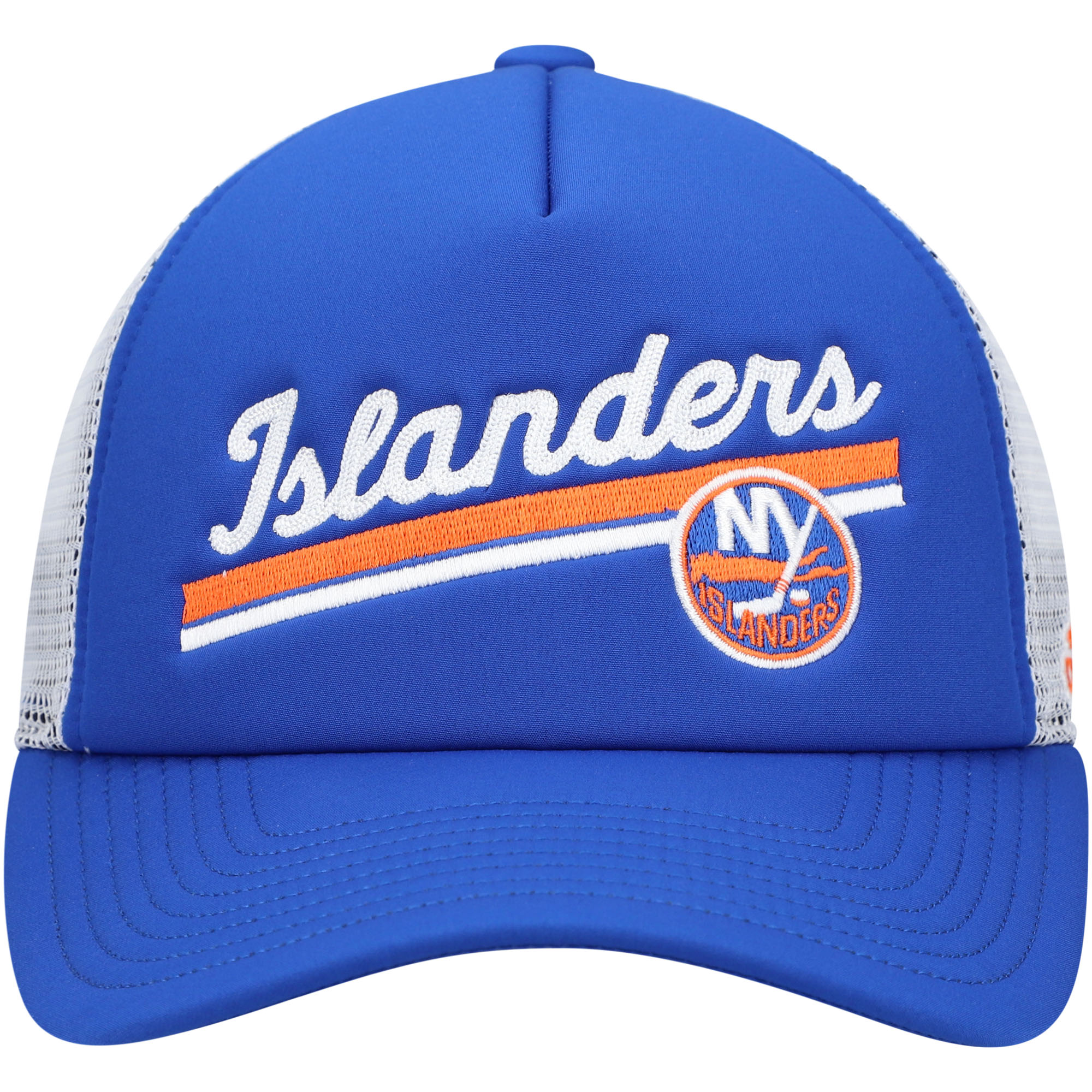 Women's adidas Royal/White New York Islanders Foam Trucker Snapback Hat - Image 7