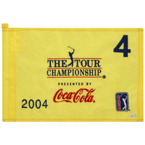 PGA TOUR Event-Used #4 Yellow Pin Flag from THE TOUR Championship on November 4th to the 7th 2004