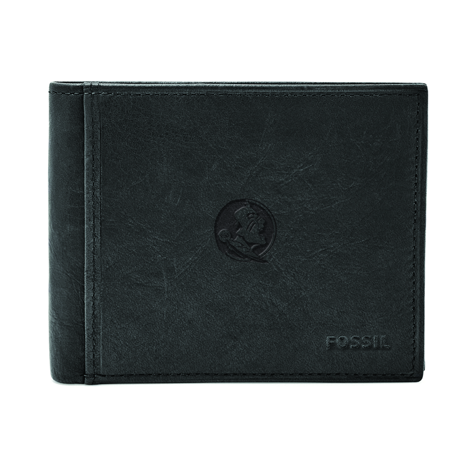 Men's Fossil Black Florida State Seminoles Ingram RFID Flip ID Bi-Fold Wallet