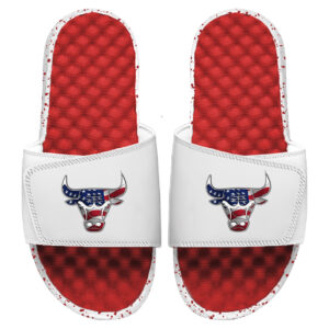 Men's ISlide Red/White Chicago Bulls Americana Slide Sandals