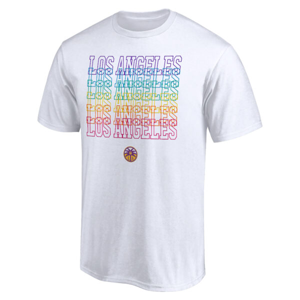 Unisex White Los Angeles Sparks Wordmark Pride T-Shirt - Image 6