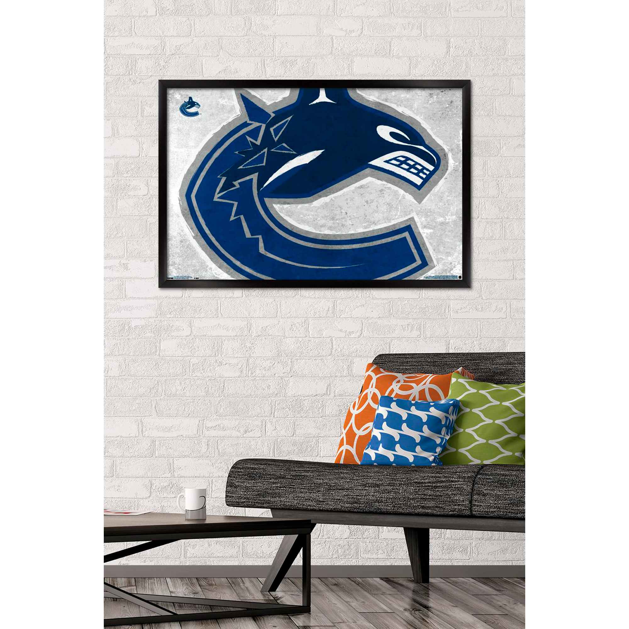 Vancouver Canucks 35.75'' x 24.25'' Framed Primary Logo Poster - Image 6