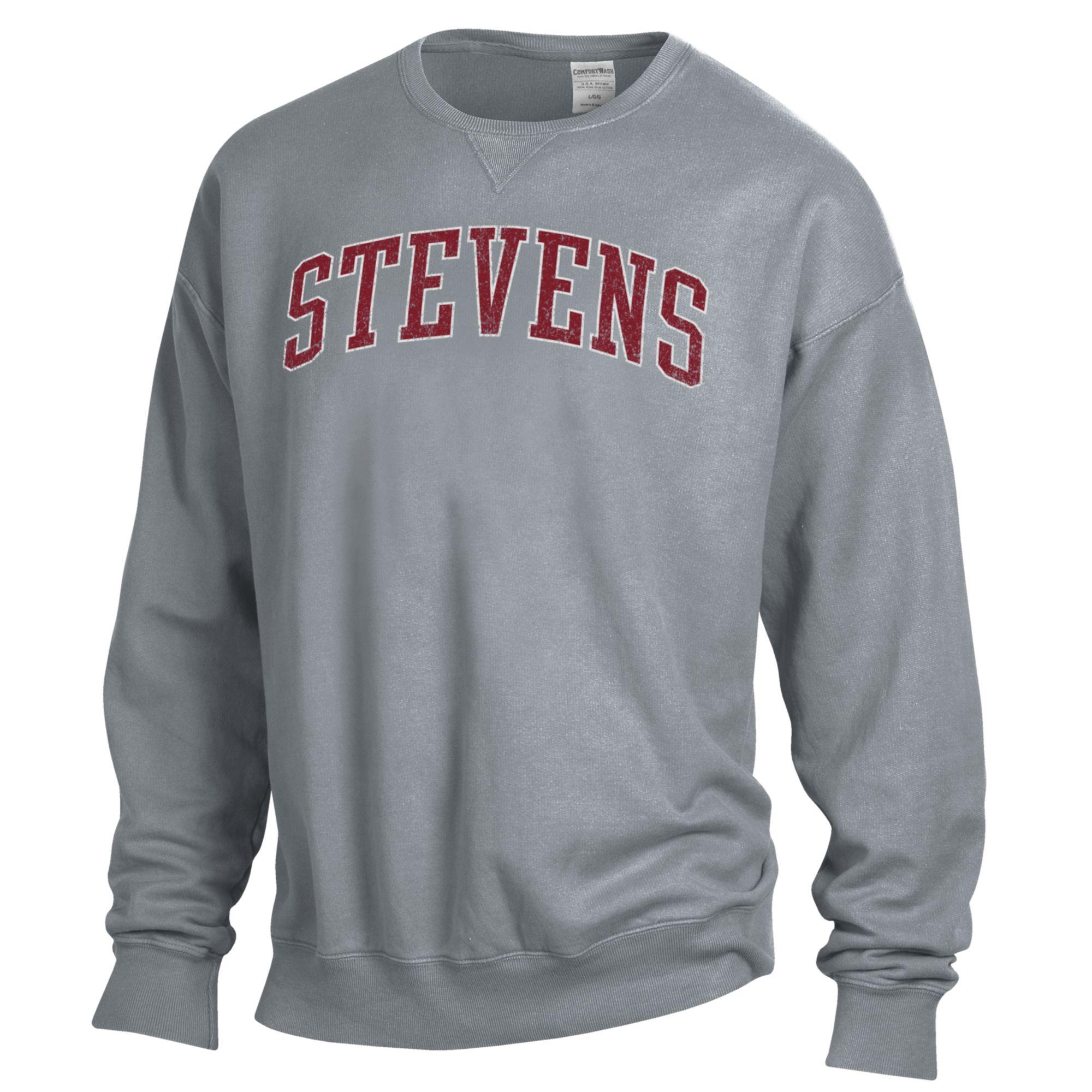 Men's ComfortWash Gray Stevens Institute of Technology Ducks Garment Dyed Pullover Sweatshirt - Image 3