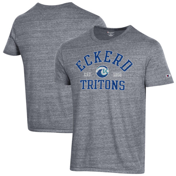 Men's Champion Heathered Gray Eckerd Tritons Ultimate Tri-Blend T-Shirt