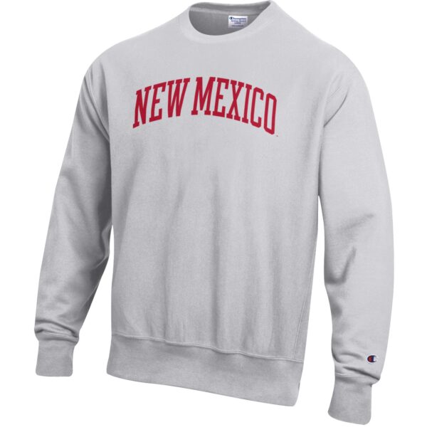 Men's Champion Heathered Gray New Mexico Lobos Reverse Weave Fleece Crewneck Sweatshirt - Image 10