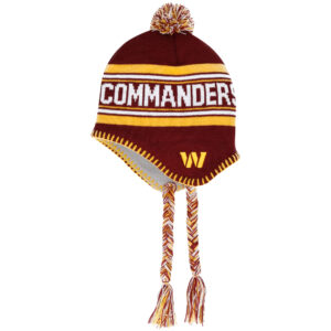 Preschool Burgundy/Gold Washington Commanders Jacquard Tassel Knit Hat with Pom