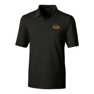 Men's Cutter & Buck Black Wisconsin-Milwaukee Panthers Big & Tall Forge Pencil Stripe Polo