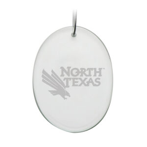 North Texas Mean Green 2.75'' x 3.75'' Glass Oval Ornament