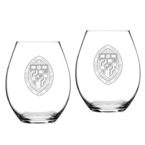 Johns Hopkins Blue Jays Team 20oz. 2-Piece Riedel Stemless Wine Glass Set