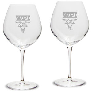 Worcester Polytechnic Institute Engineers 22oz. 2-Piece Luigi Bormioli Titanium Robusto Wine Glass Set