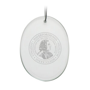 Haverford College 2.75'' x 3.75'' Oval Glass Ornament