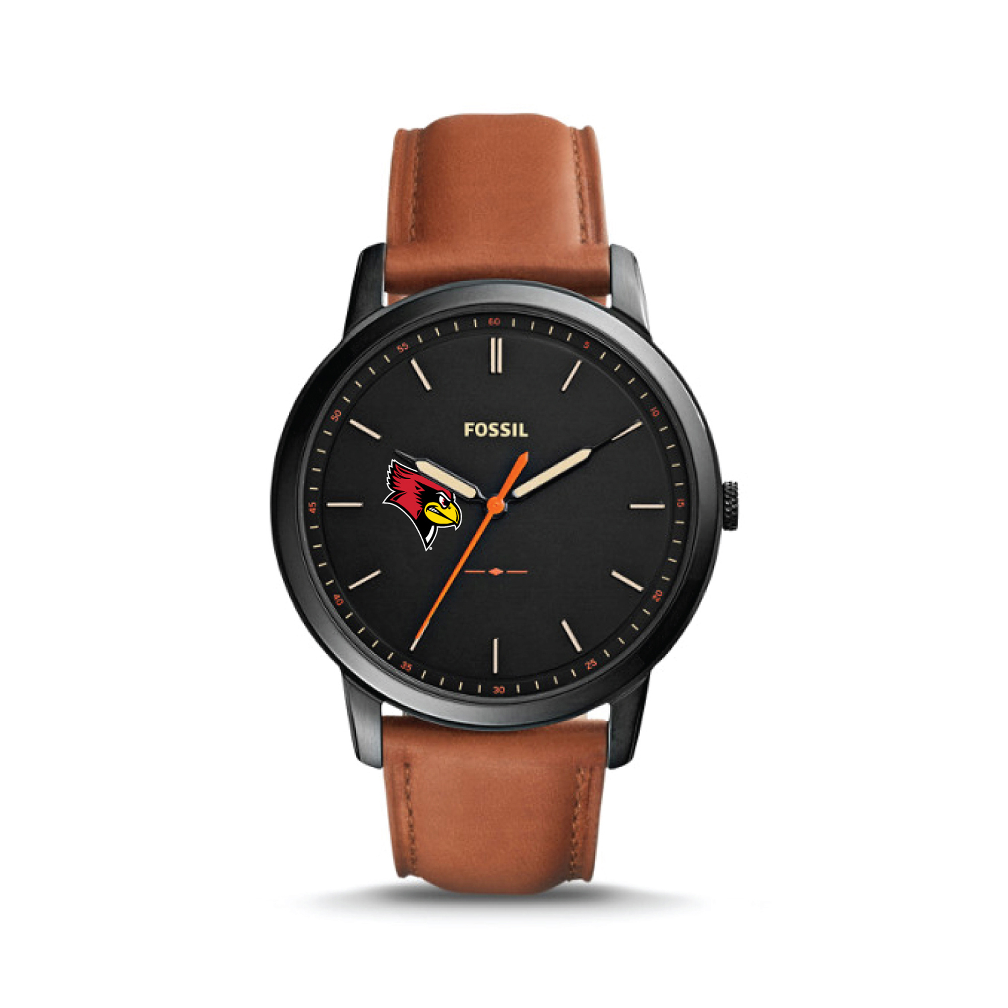 Fossil Illinois State Redbirds The Minimalist Slim Light Brown Leather Watch