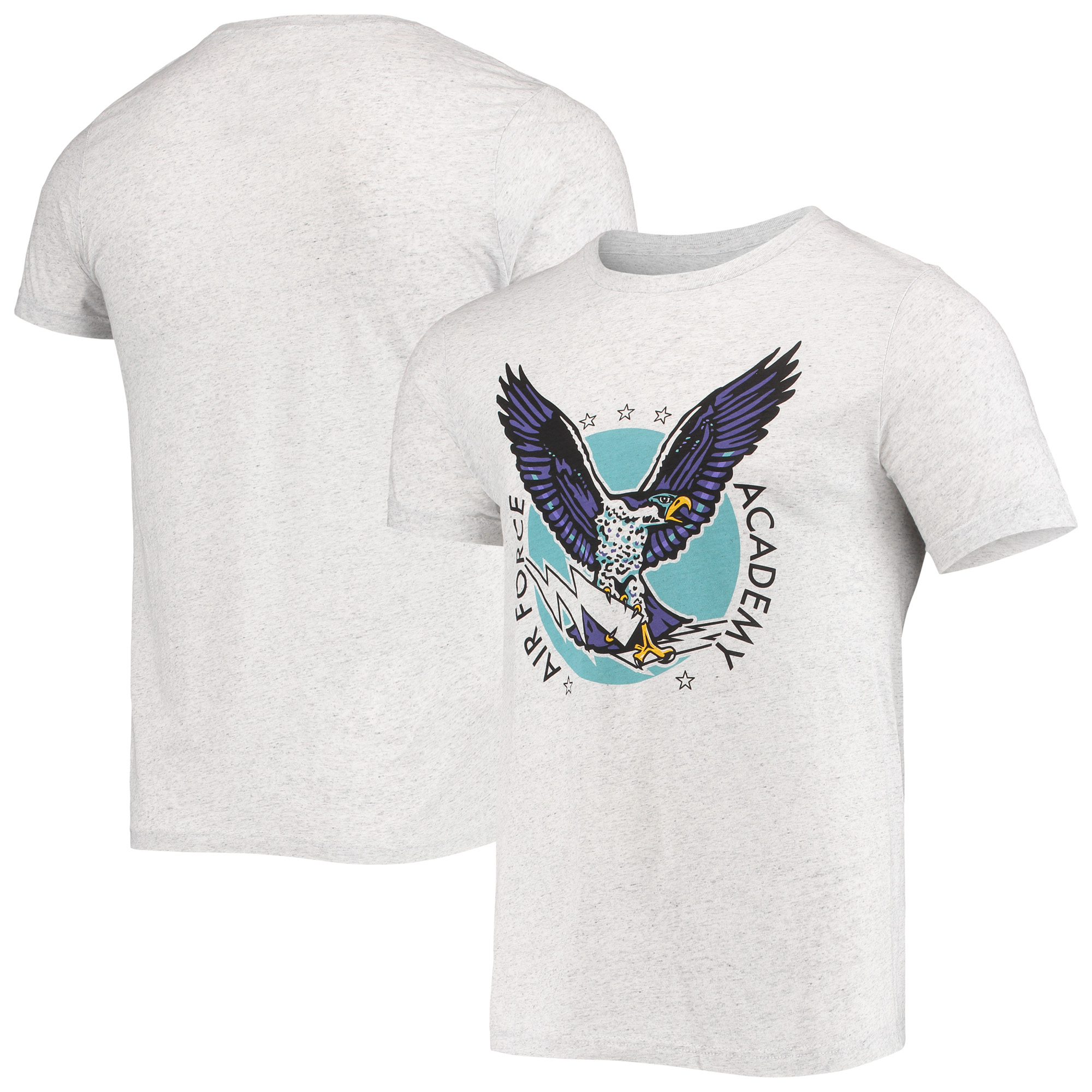 Men's Homefield Gray Air Force Falcons Logo Tri-Blend T-Shirt - Image 2