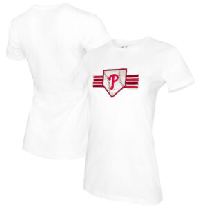 Women's Tiny Turnip White Philadelphia Phillies Base Stripe T-Shirt