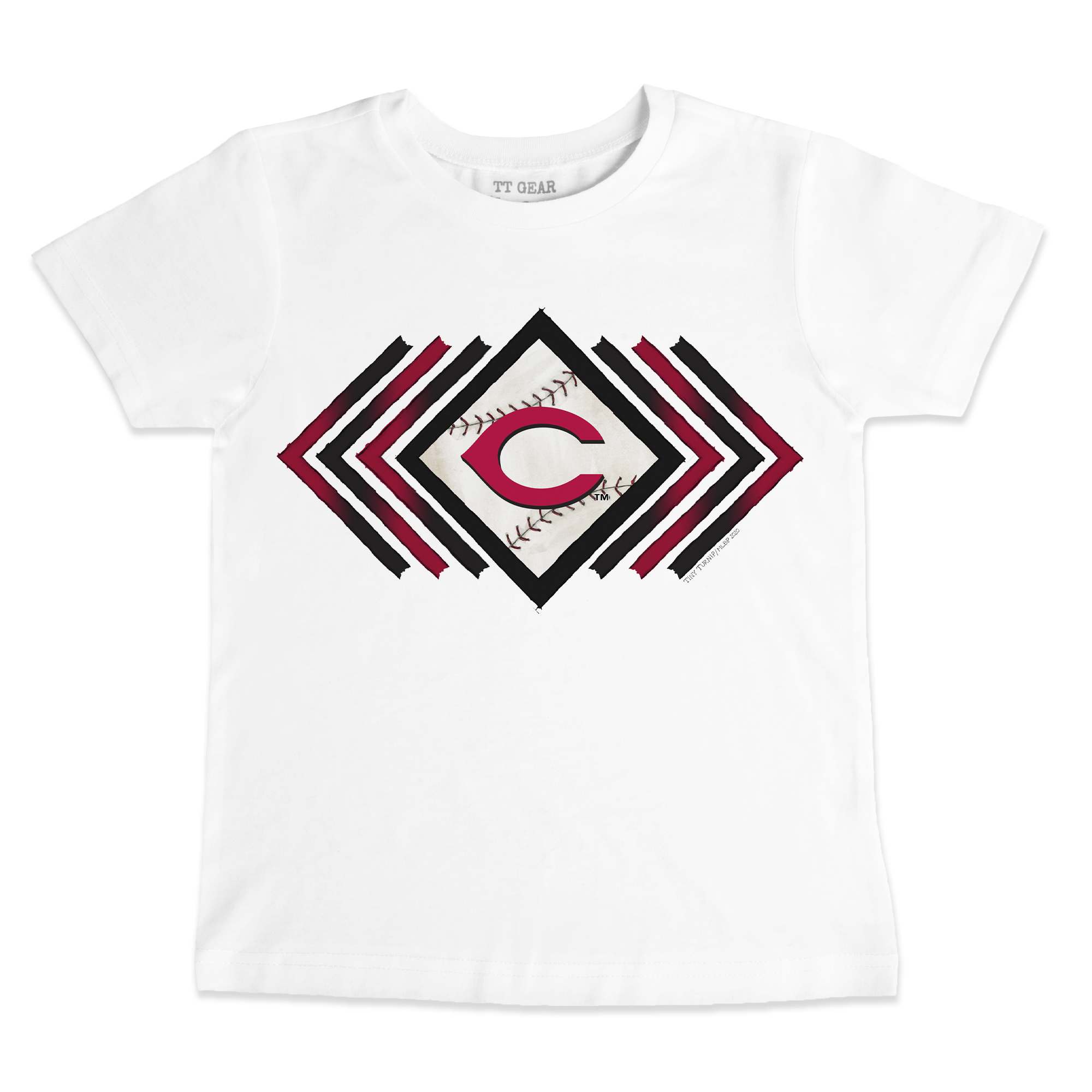 Toddler Tiny Turnip White Cincinnati Reds Prism Arrows T-Shirt