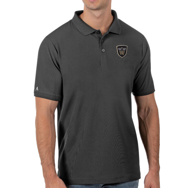 Men's Antigua Charcoal Vancouver Warriors Legacy Pique Polo