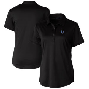Women's Cutter & Buck Black Indianapolis Colts Prospect Textured Stretch Polo
