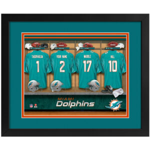Imperial Miami Dolphins 14" x 18" Custom Print Locker Room