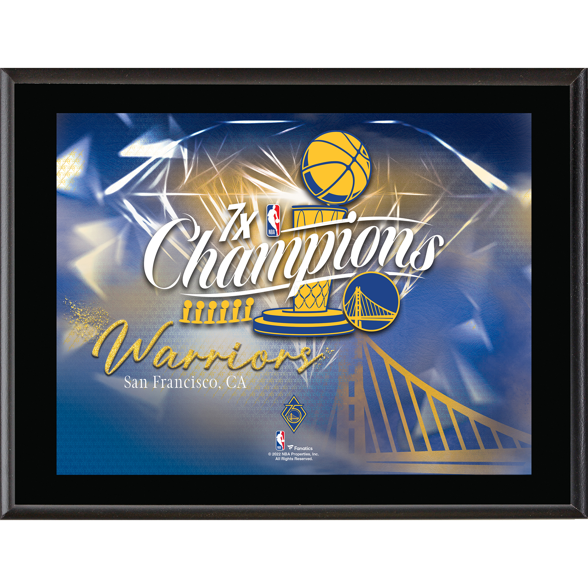 Fanatics Authentic Golden State Warriors 2022 NBA Finals Champions 10.5'' x 13'' Sublimated Plaque