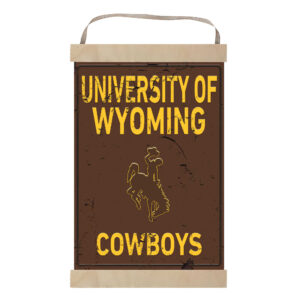 Wyoming Cowboys Faux Rust Banner Sign