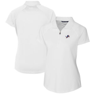 Women's Cutter & Buck White Detroit Lions Forge Stretch Polo