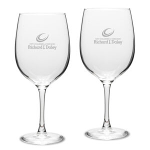 Richard J Daley College Bulldogs 19oz. 2-Piece Traditional Robusto Red Wine Table Glass Set