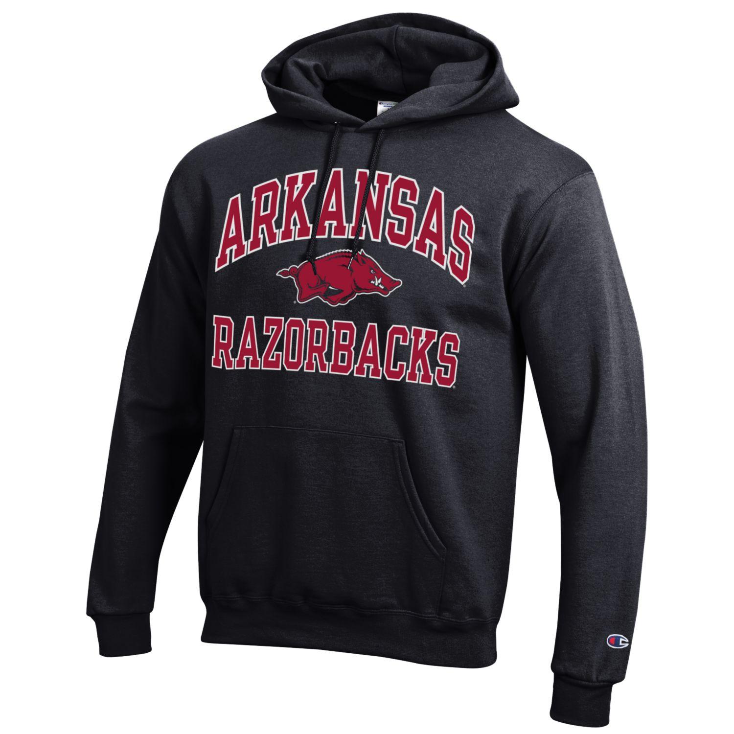 Men's Champion Black Arkansas Razorbacks High Motor Pullover Hoodie - Image 6