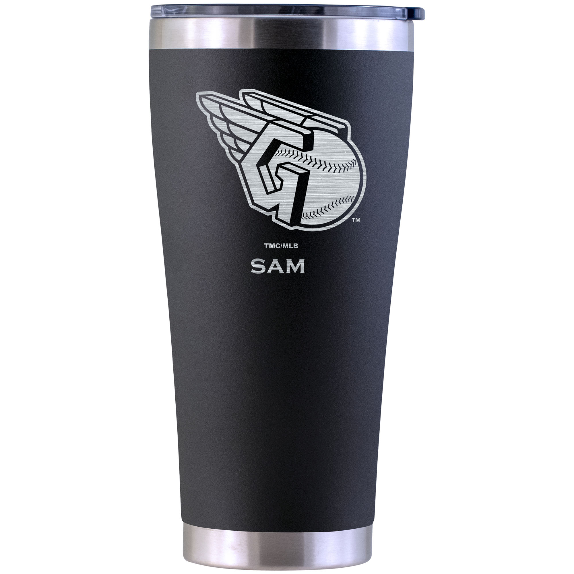 Cleveland Guardians Personalized 30oz. Laser Etched Black Tumbler