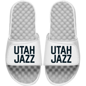 Youth ISlide White Utah Jazz Wordmark Slide Sandal