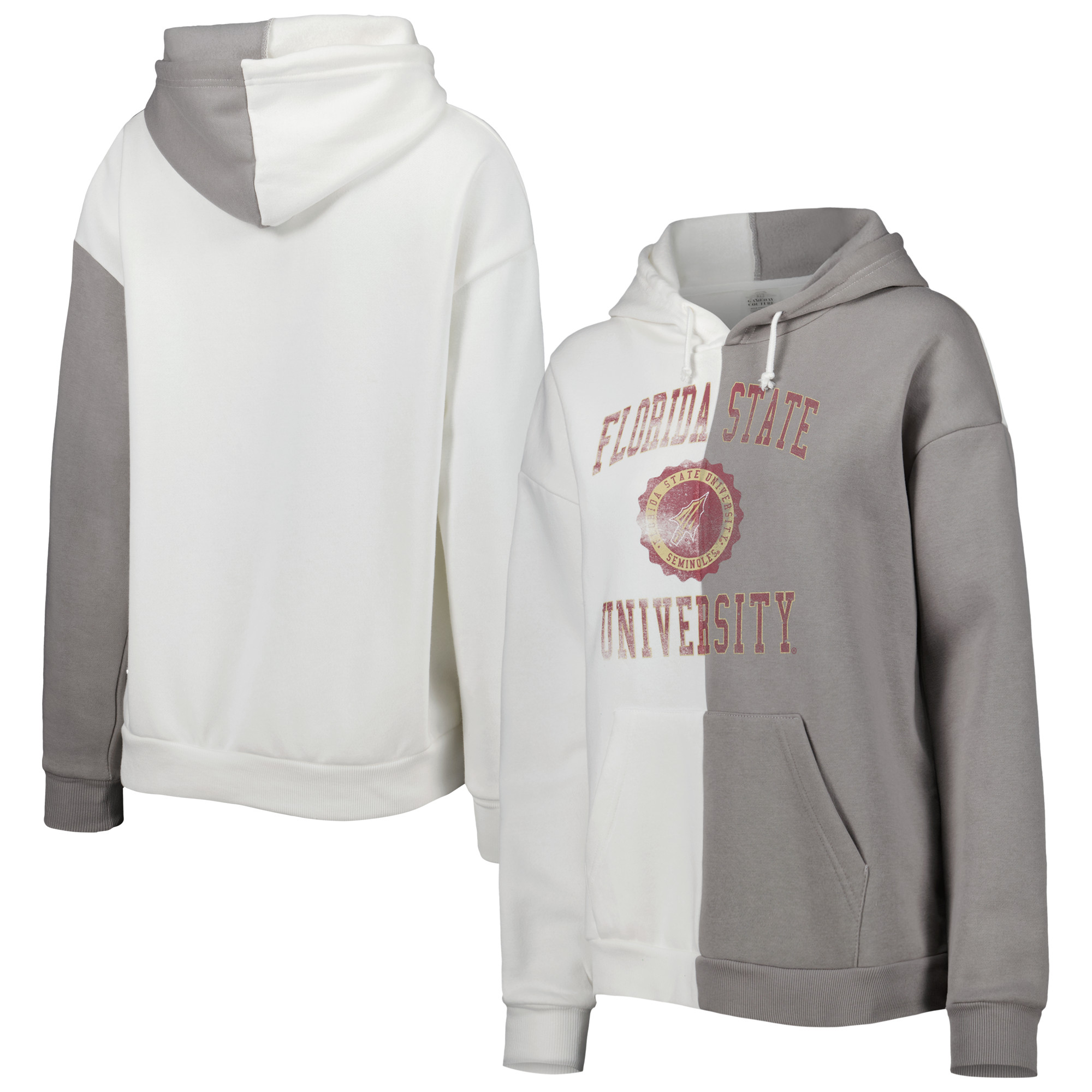 Women's Gameday Couture Gray/White Florida State Seminoles Split Pullover Hoodie - Image 5
