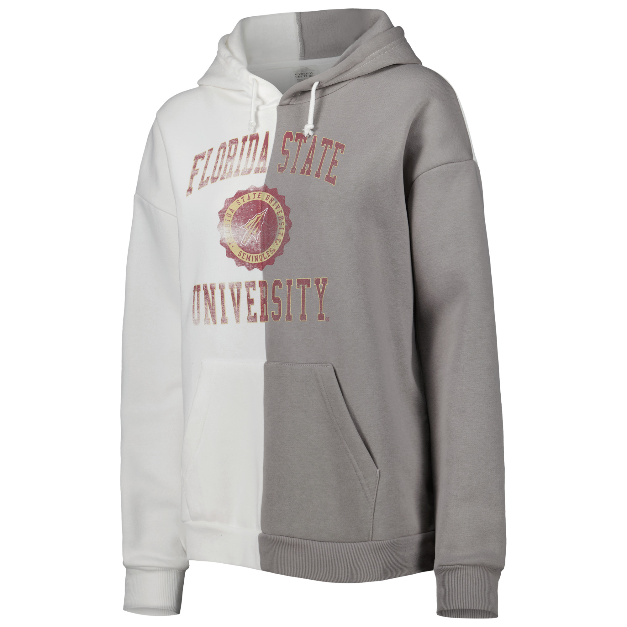 Women's Gameday Couture Gray/White Florida State Seminoles Split Pullover Hoodie - Image 6
