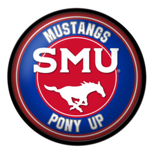 Royal SMU Mustangs Modern Disc Wall Sign