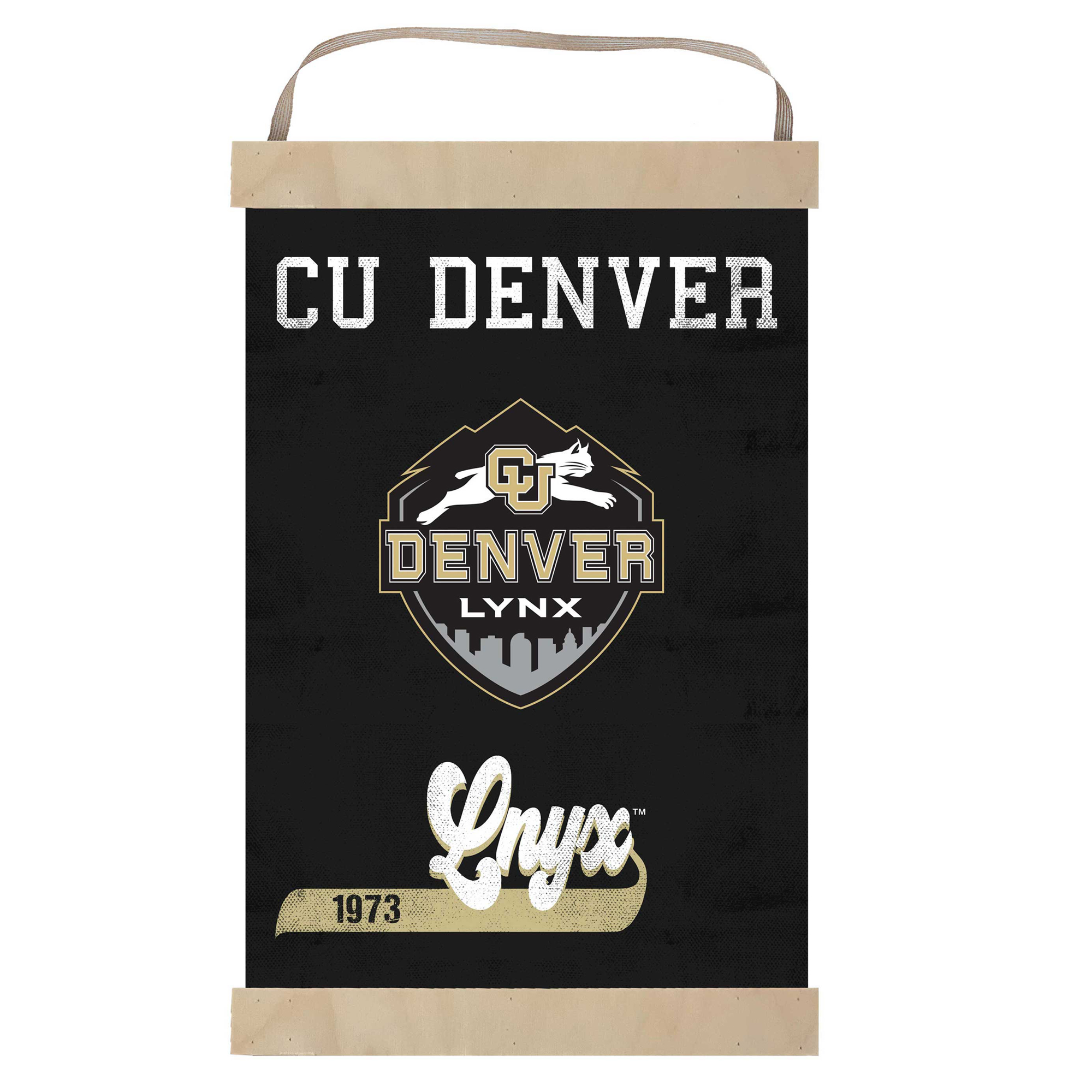 CU Denver Lynx 12'' x 20'' Retro Logo Banner Sign