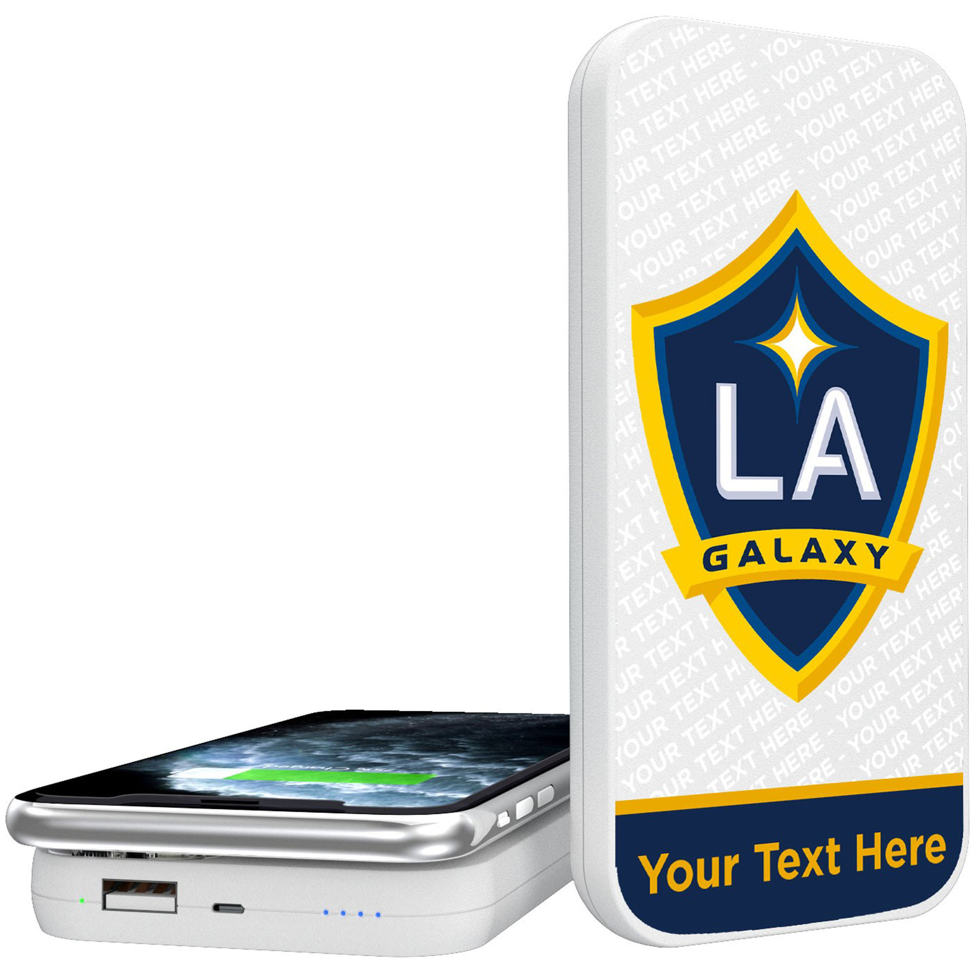 LA Galaxy Personalized 5000mAh Solid Endzone Design Wireless Powerbank