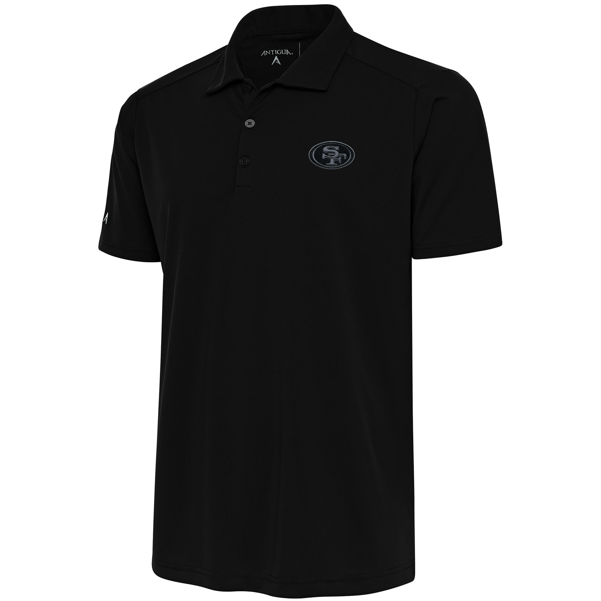 Men's Antigua Black San Francisco 49ers Tonal Logo Tribute Big & Tall Polo - Image 4