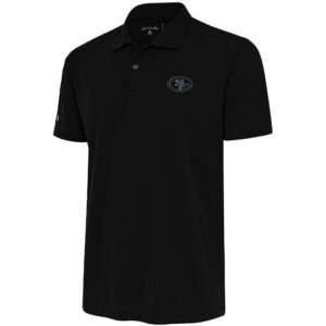 Men's Antigua Black San Francisco 49ers Tonal Logo Tribute Big & Tall Polo