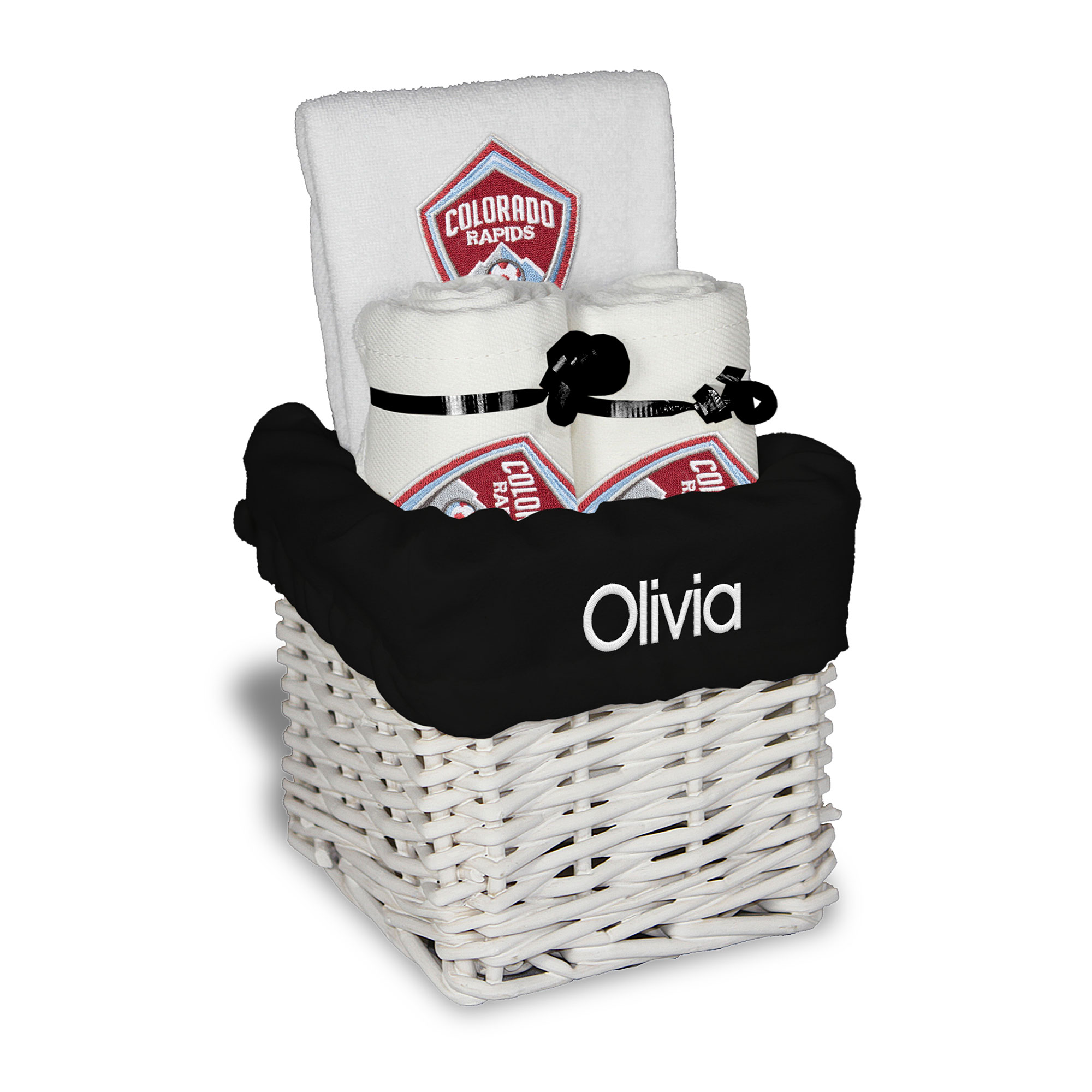 Infant White Colorado Rapids Personalized Small Gift Basket