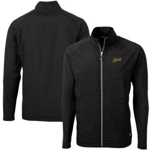 Men's Cutter & Buck Black George Mason Patriots Adapt Eco Knit Hybrid Recycled Big & Tall Full-Zip Jacket