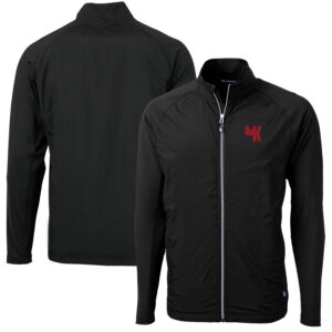 Men's Cutter & Buck Black Western Kentucky Hilltoppers Adapt Eco Knit Hybrid Recycled Big & Tall Full-Zip Jacket