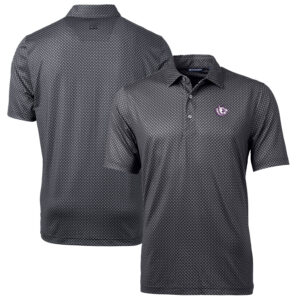 Men's Cutter & Buck Black TCU Horned Frogs Team Logo Big & Tall Pike Banner Print Polo