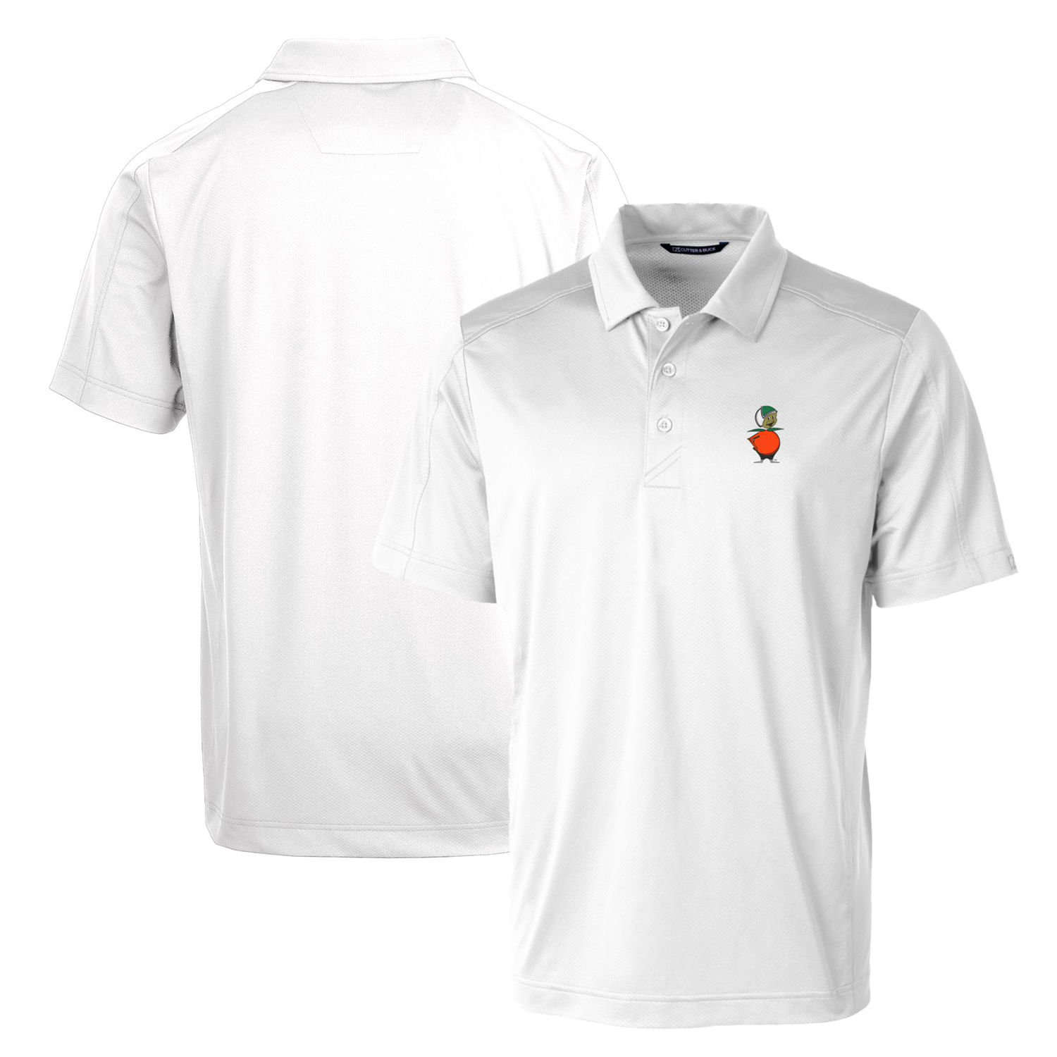 Cutter & Buck White UCF Knights Primary Team Logo Prospect Textured Stretch Polo