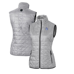 Women's Cutter & Buck Gray Fresno State Bulldogs Vault Rainier PrimaLoft Eco Full-Zip Puffer Vest