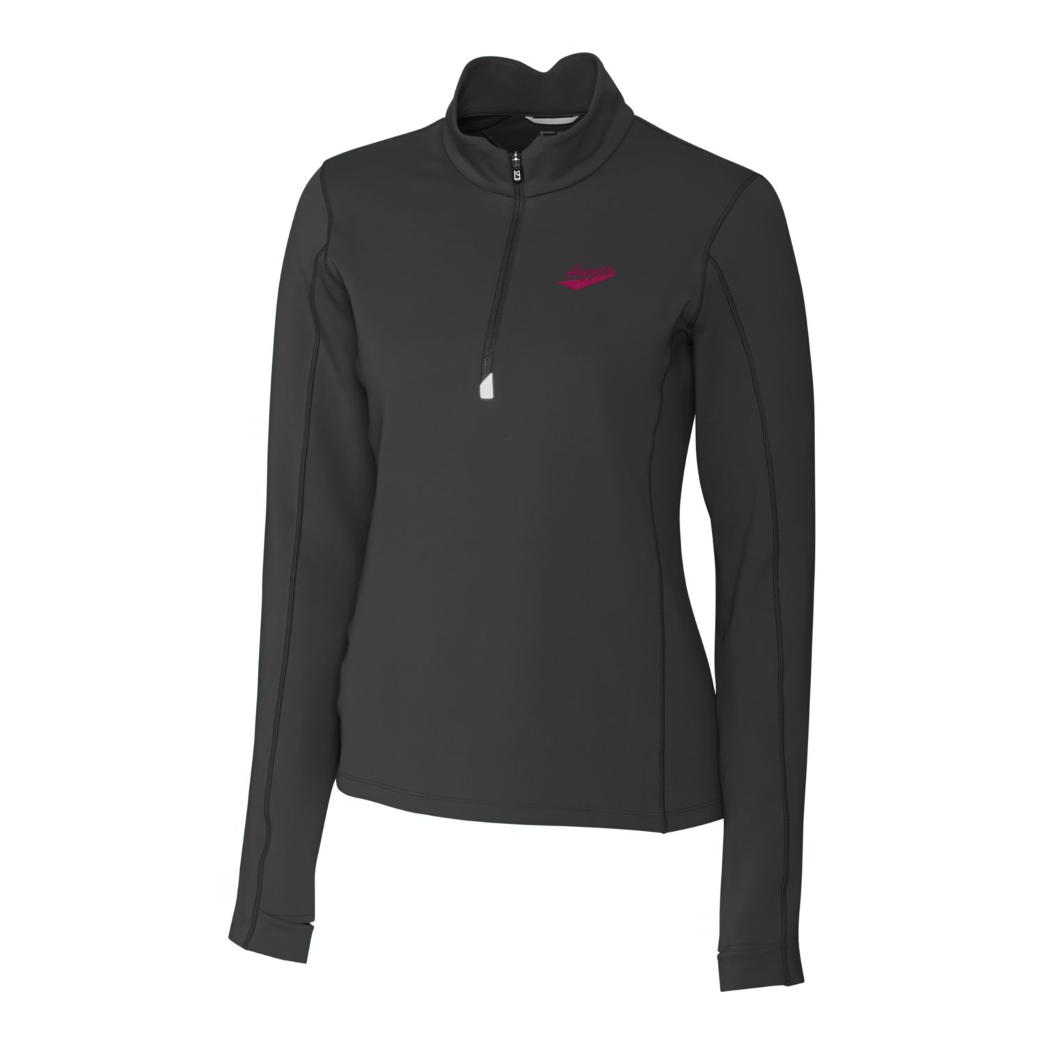 Women's Cutter & Buck Black New Mexico State Aggies Traverse Stretch Quarter-Zip Pullover Top - Image 3
