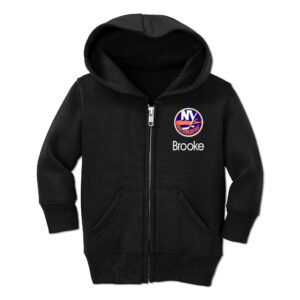 Toddler Chad & Jake Black New York Islanders Personalized Full-Zip Hoodie