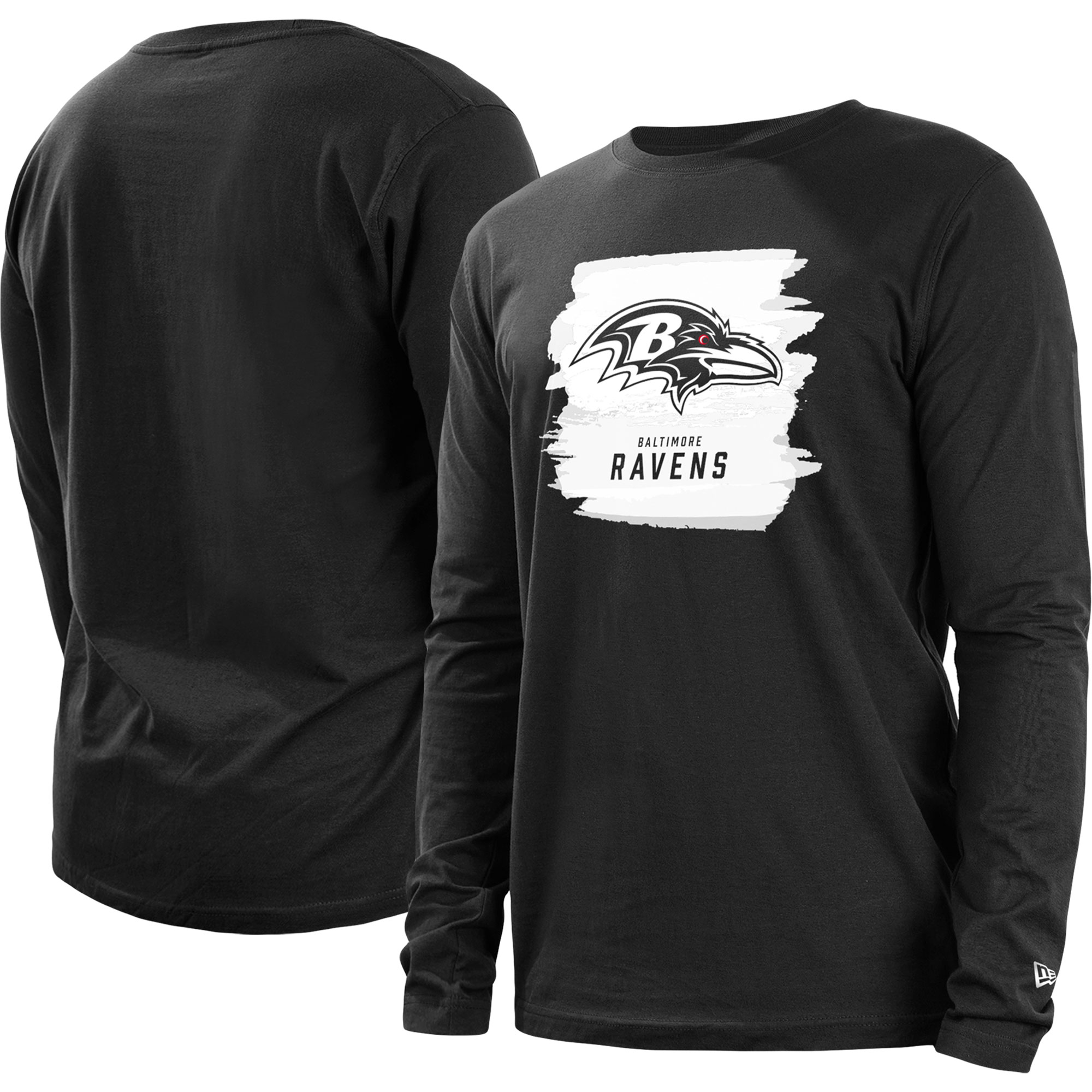 Men's New Era Black Baltimore Ravens Paint Strokes Long Sleeve T-Shirt - Image 2