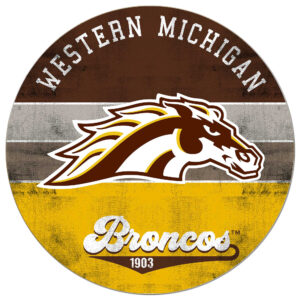 Western Michigan Broncos 20'' x 20'' Retro Logo Circle Sign