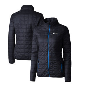 Women's Cutter & Buck Navy Fairleigh Dickinson Knights Rainier Eco Insulated Puffer Full-Zip Jacket
