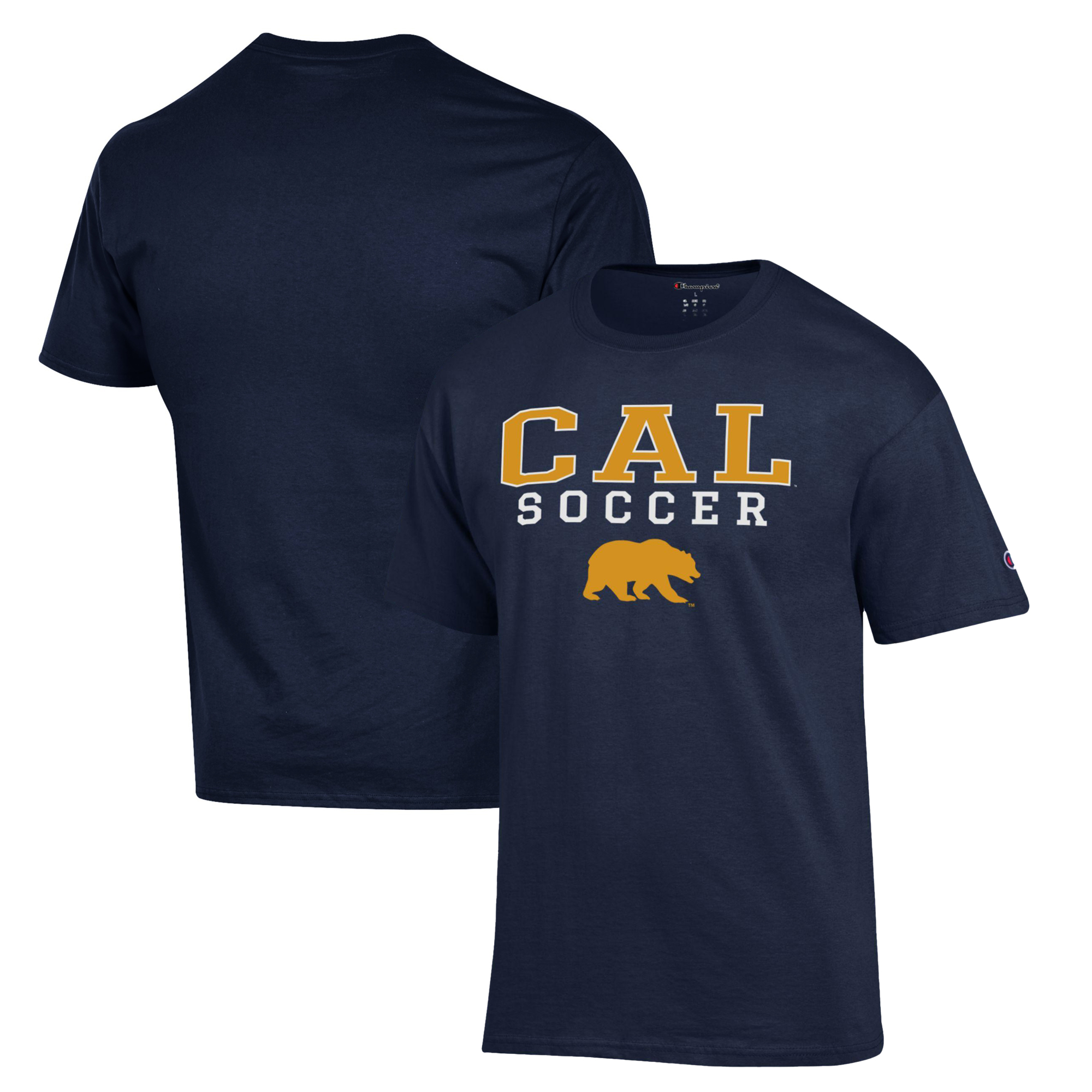 Men's Champion Navy Cal Bears Soccer Stack Logo T-Shirt - Image 2