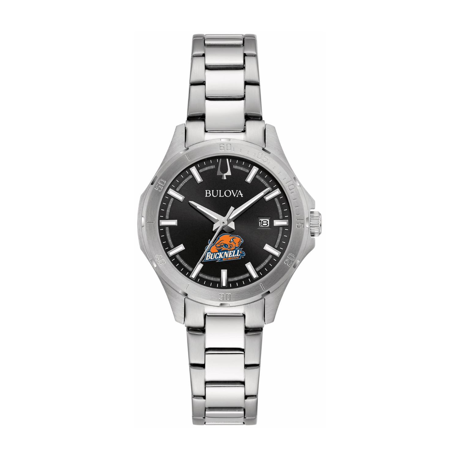 Women's Bulova Black Bucknell Bison Stainless Steel Classic Sport Watch