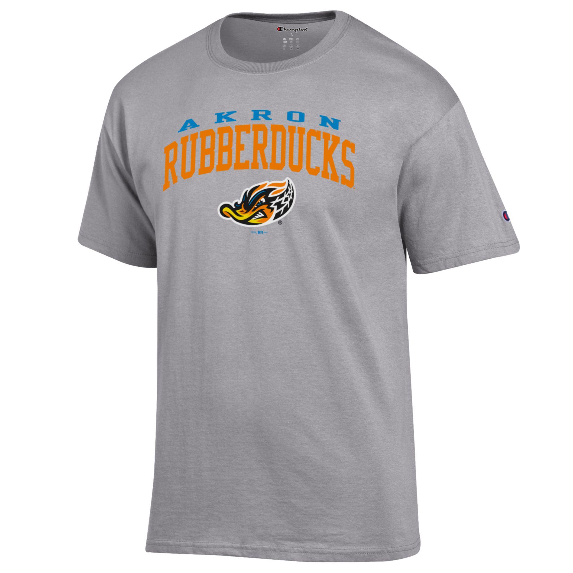 Men's Champion Gray Akron RubberDucks Jersey T-Shirt - Image 6